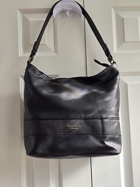 Darcy Marks London Black Embossed Leather Shoulder Bag